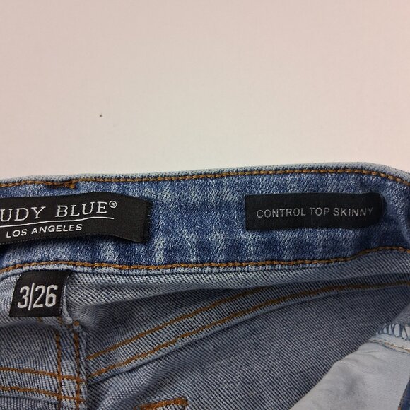 Judy Blue Control Top Skinny Jeans Women's Size 3/26 Light Wash Distressed - Picture 8 of 8